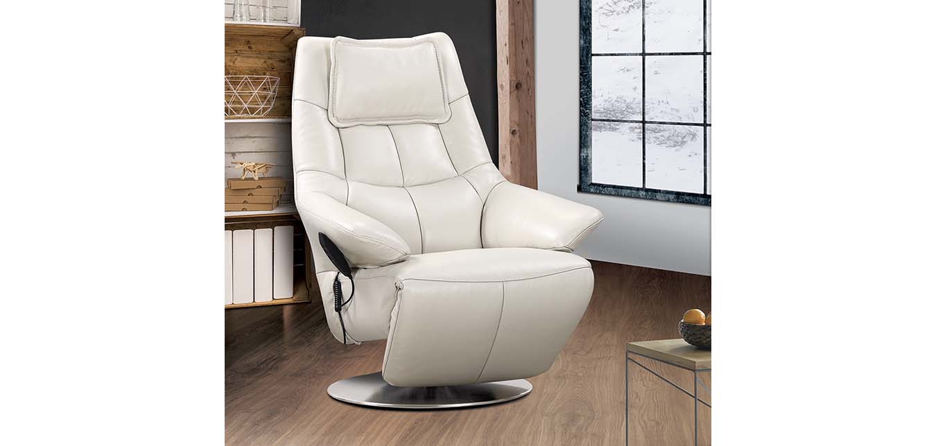 fauteuil relaxation cuir blanc