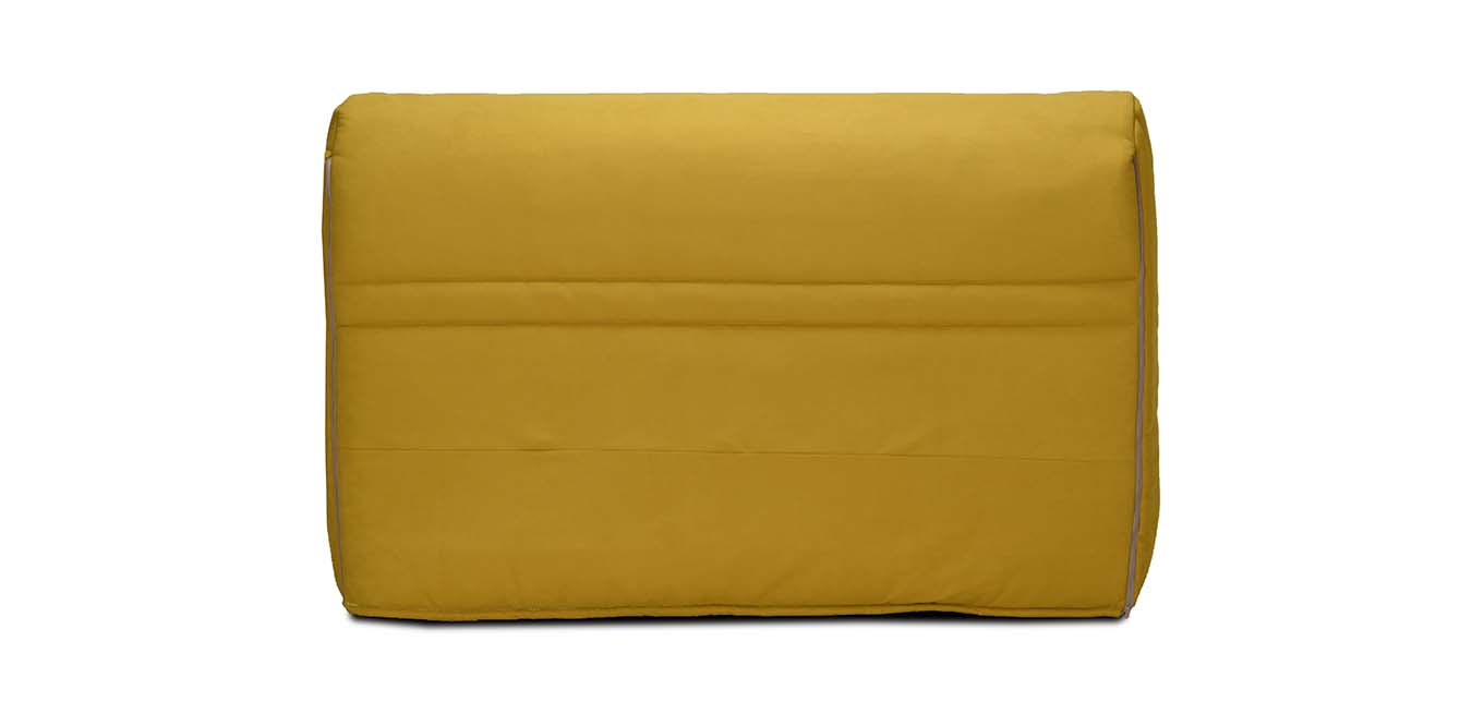 canapé jaune de dos
