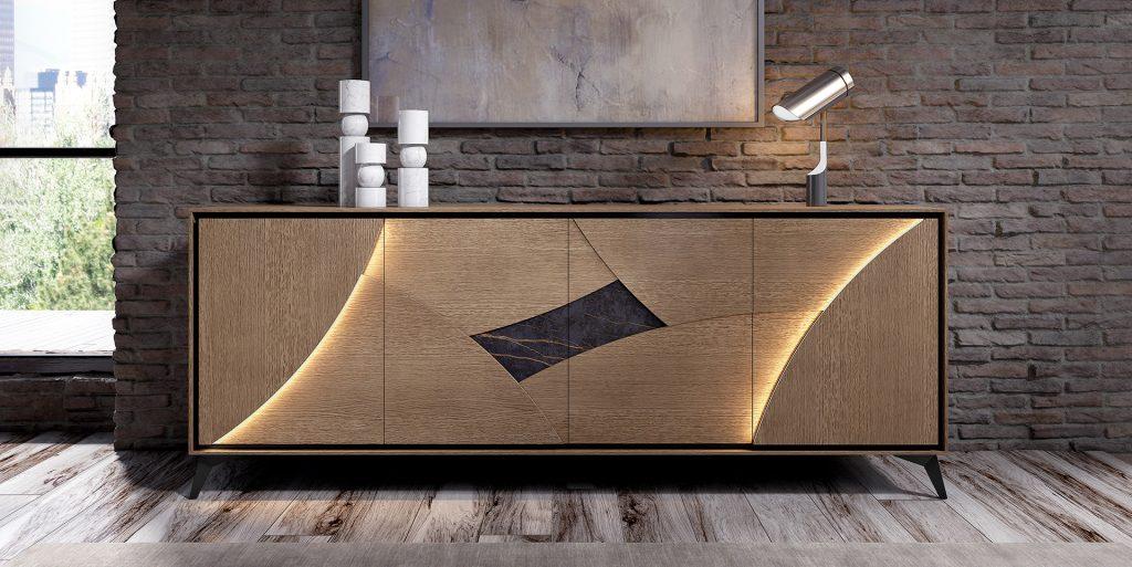 Buffet 2 Corps En Chêne Massif + Table Et 8 Chaises – Occasion