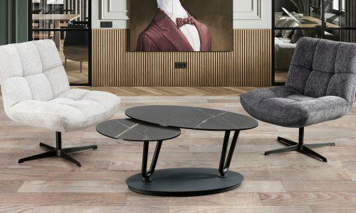 Fauteuil en tissu pivotant ANGELE 1