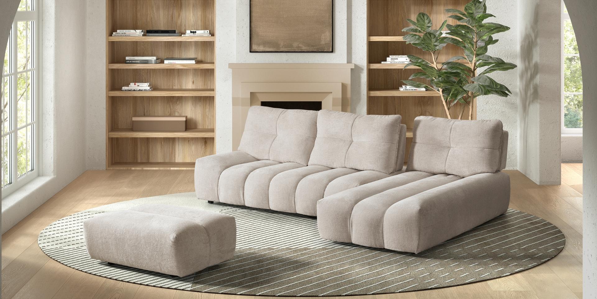 Canapé angle tissu