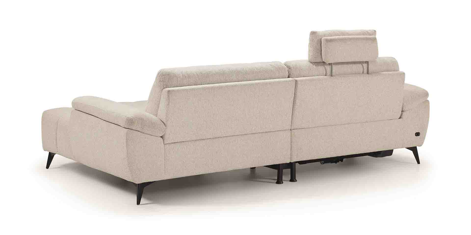 Canapé d’angle relax électrique avec tissu bouclette personnalisable