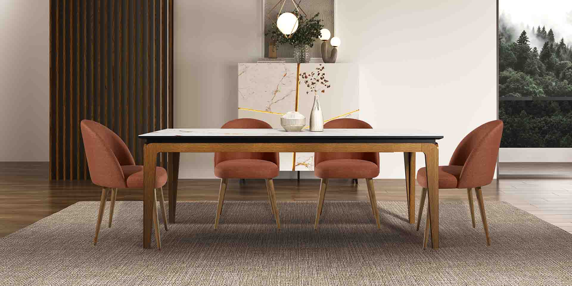 Grande table repas extensible céramique chêne conviviale