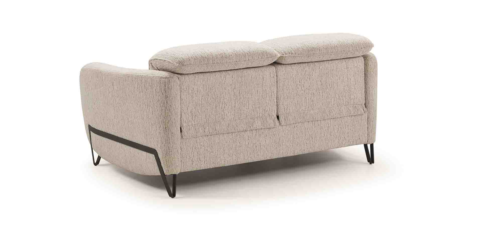 Canapé droit 2 places en tissu modulable avec têtières réglables