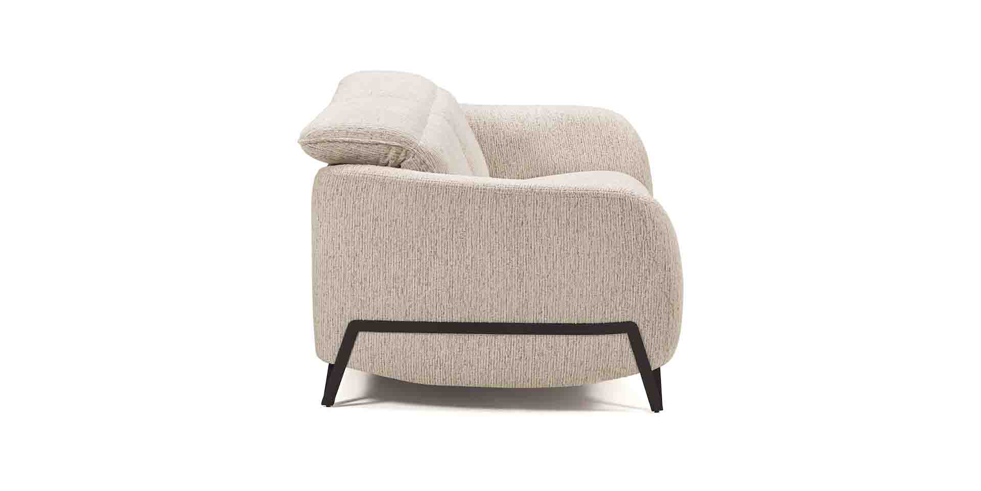 Canapé droit 2 places en tissu modulable avec têtières réglables
