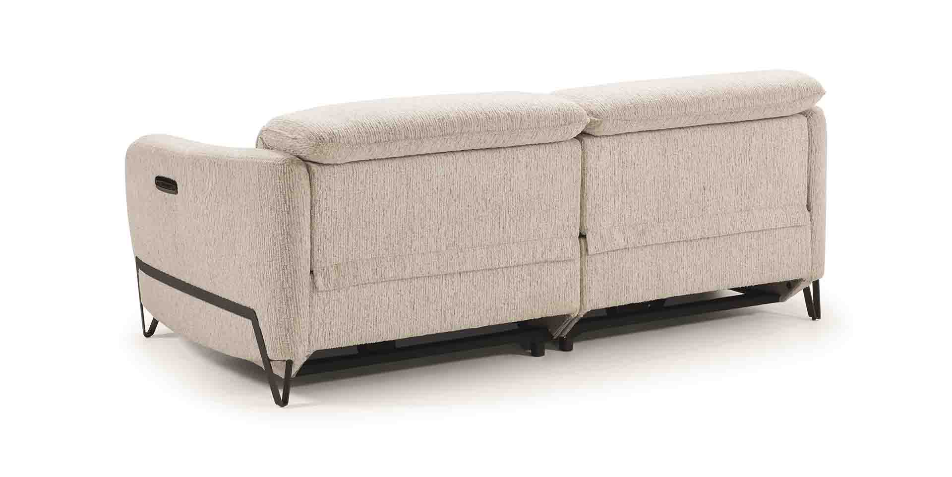Canapé 3 places relax électrique tissu moderne design