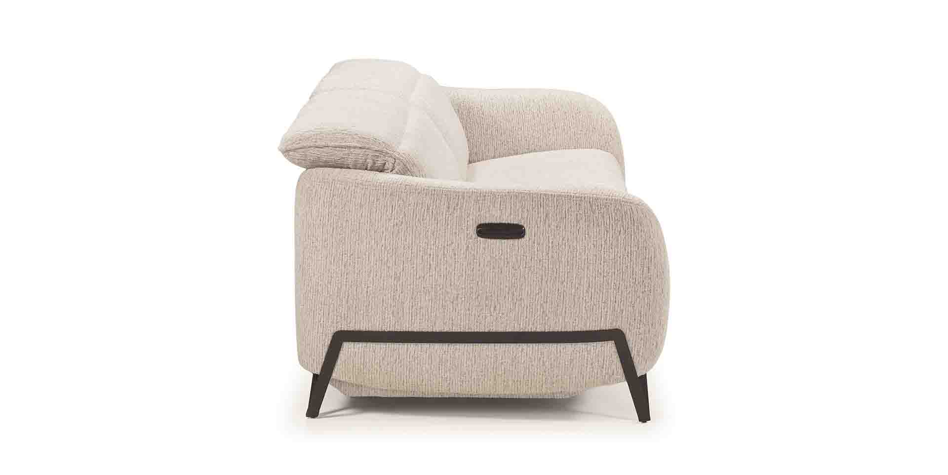 Canapé 3 places relax électrique tissu moderne design
