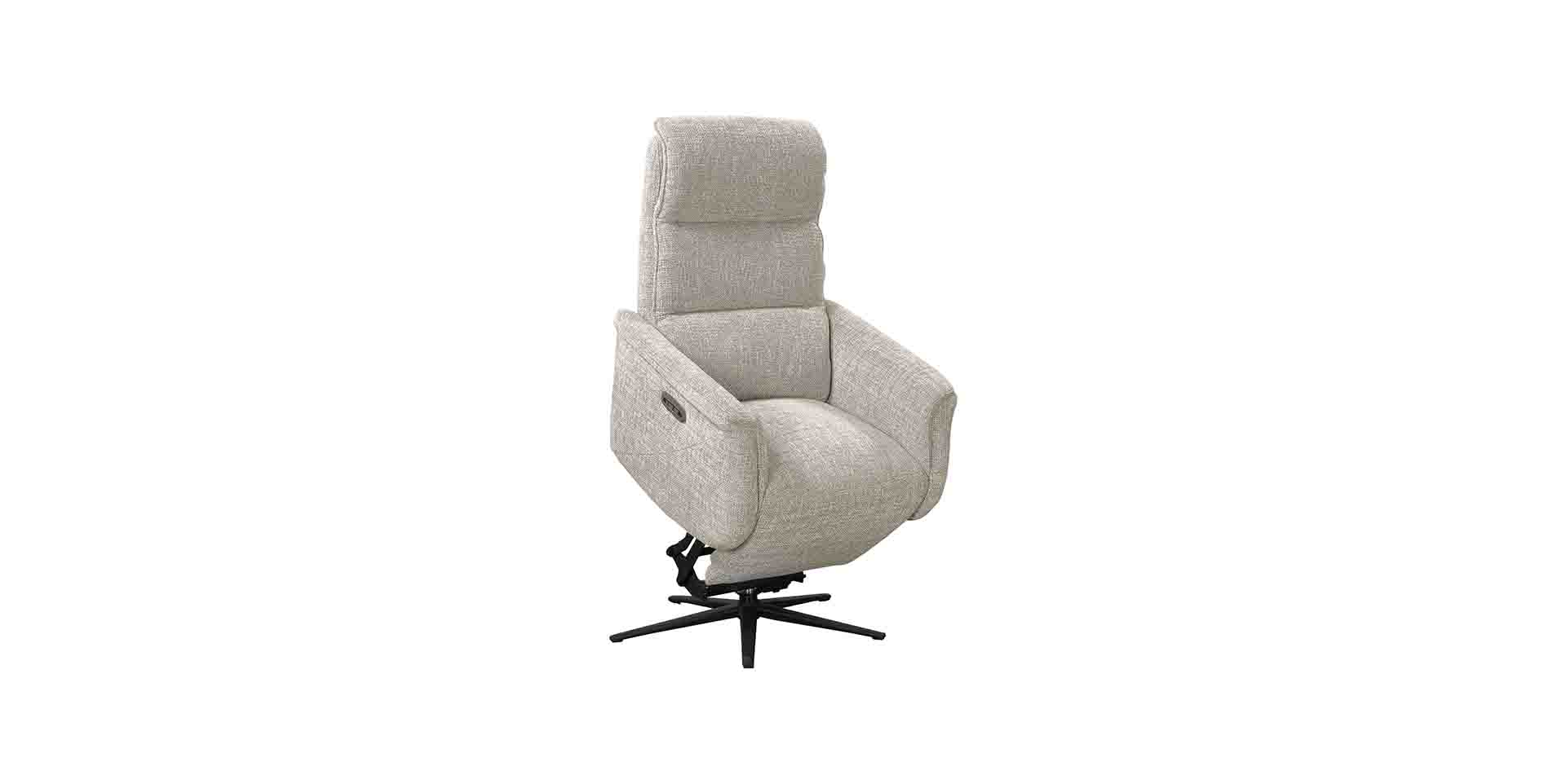 Fauteuil releveur pivotant relax électrique tissu 3 coloris personnalisable.