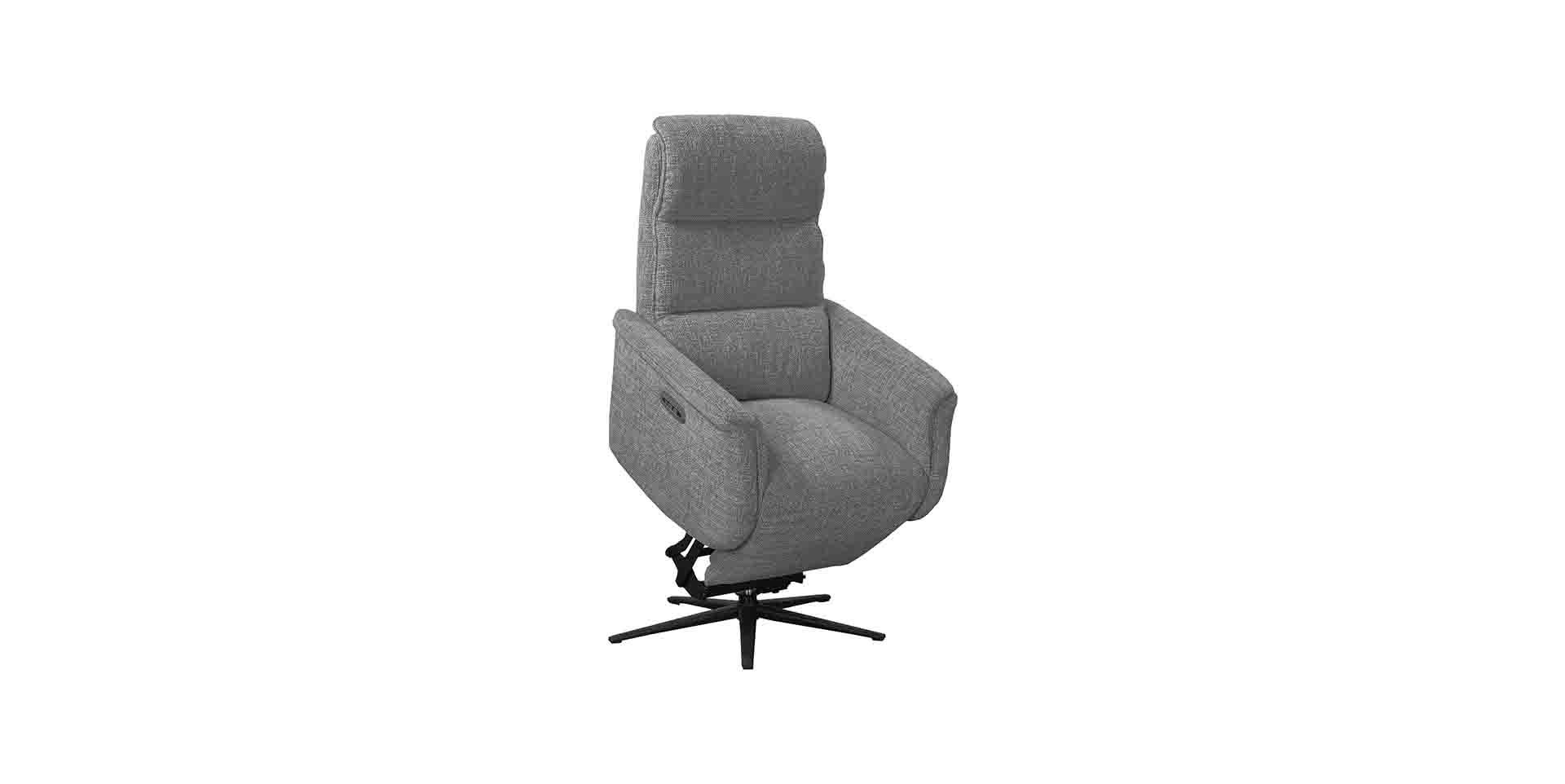 Fauteuil releveur pivotant relax électrique tissu 3 coloris personnalisable.