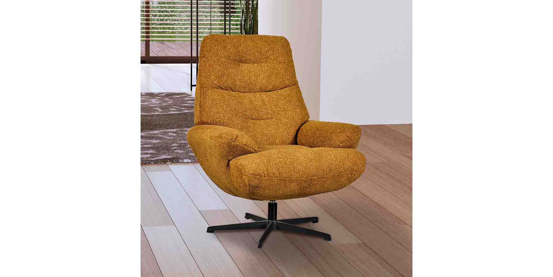 Fauteuil pivotant 360° contemporain tissu personnalisable
