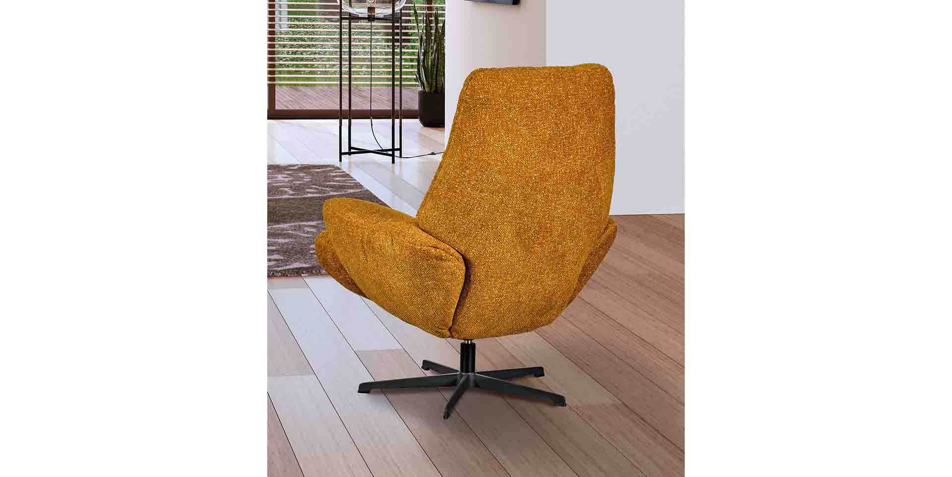 Fauteuil pivotant 360° contemporain tissu personnalisable