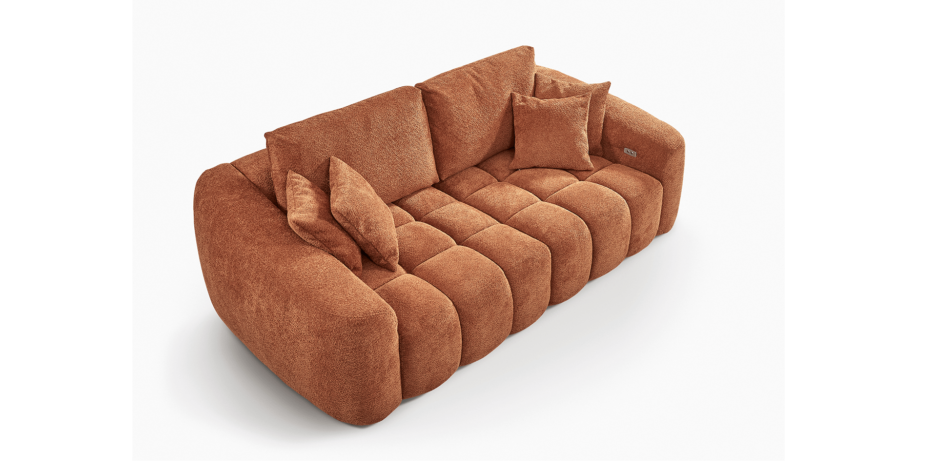 canapé droit 2,5 places tissu assises coulissantes