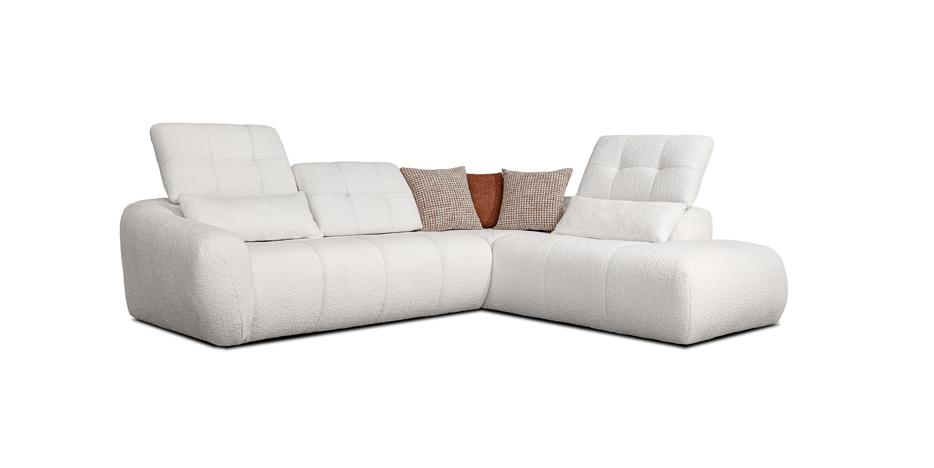 canapé angle tissu assises double profondeur rembourrées