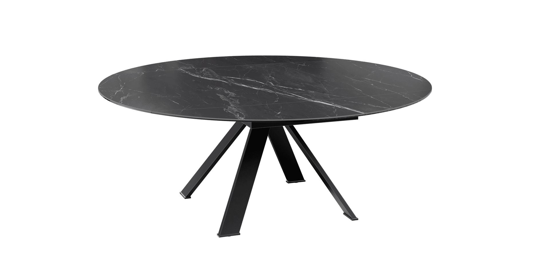 table extensible plateau céramique pieds métal 10 personnes deux allonges
