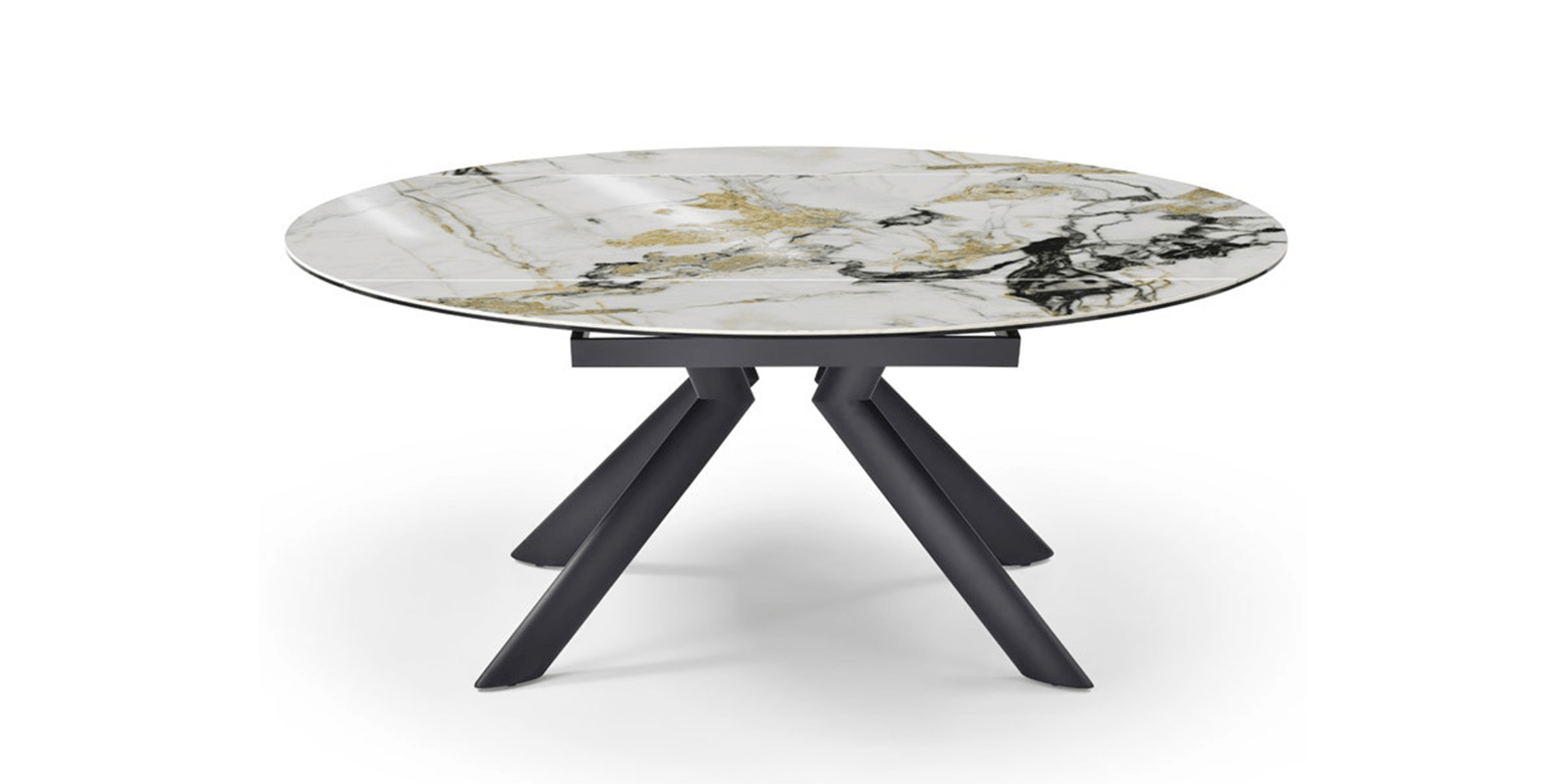 table céramique pieds métal allonges latérales