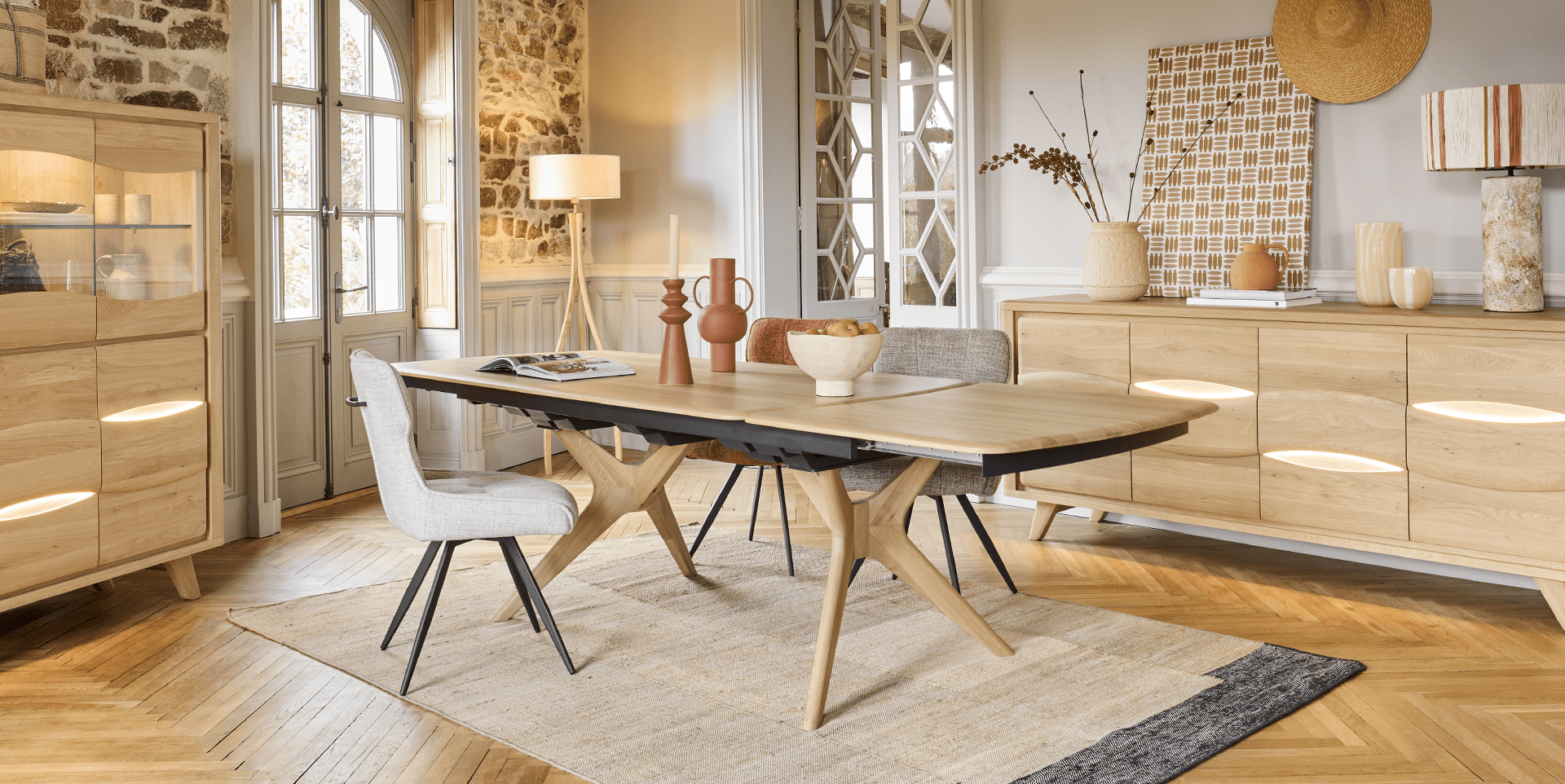 table salle à manger extensible rallonge chêne massif personnalisable